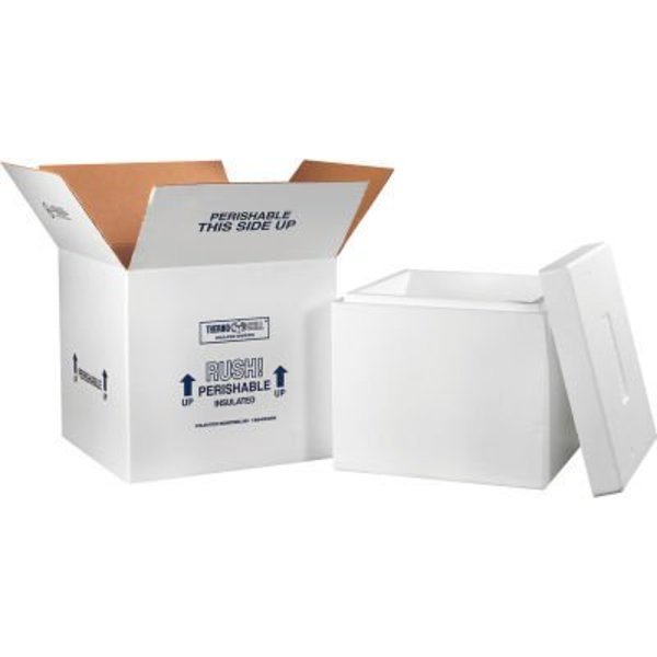 The Packaging Wholesalers Foam Insulated Shipping Kit, 16-3/4"L x 16-3/4"W x 15"H, White 249C